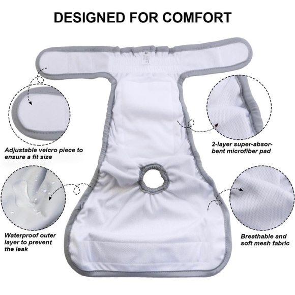 Hi Sprout Female Dog Diaper Reusable Washable Cloth Doggie Butterfly & Toucan L - Picture 4 of 8